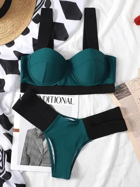 Bikini Patchwork Sexy Diversos Colores