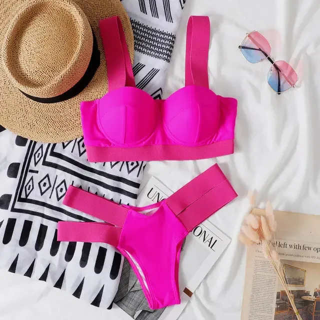 Bikini Patchwork Sexy Diversos Colores