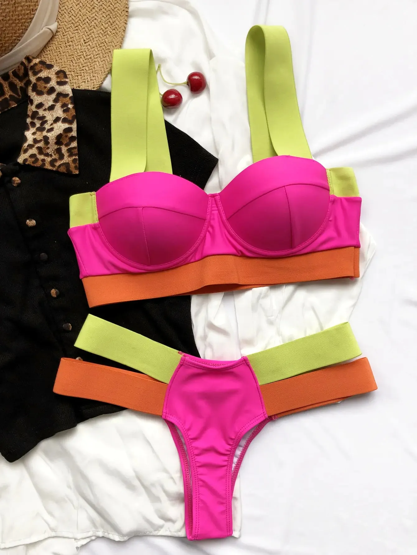 Bikini Patchwork Sexy Diversos Colores
