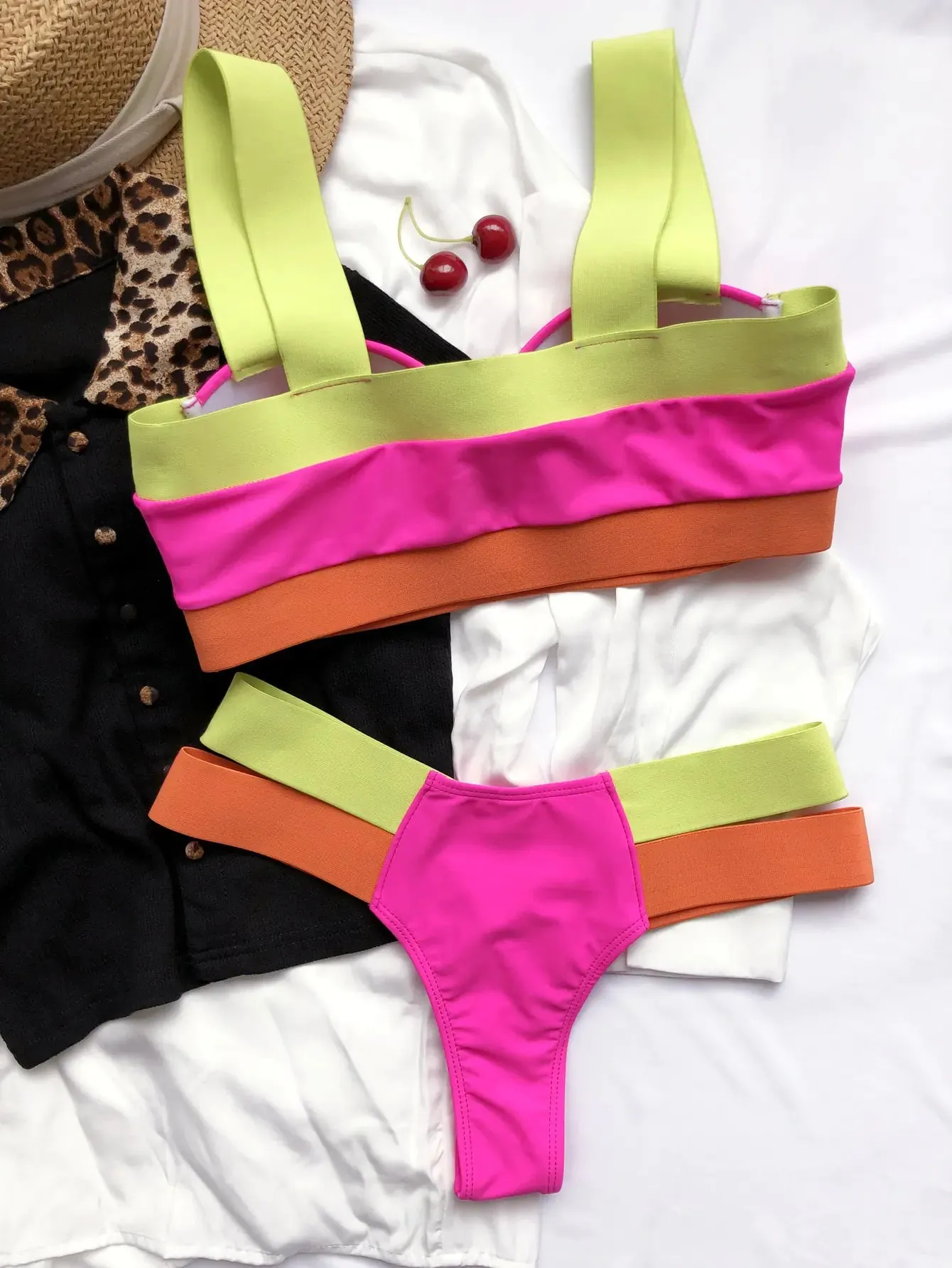 Bikini Patchwork Sexy Diversos Colores